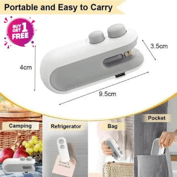 (BUY 1 GET 1 FREE) 2-in-1 Rechargeable Mini Bag Sealer & Cutter | Portable Magnetic Heat Sealer for Food Storage & Snack Freshness | USB-C Fast Charging